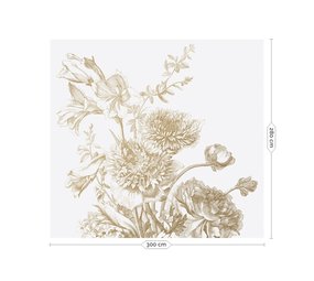 KEK Amsterdam Indgraveret blomster guld tapet MW-029 - 300x280cm