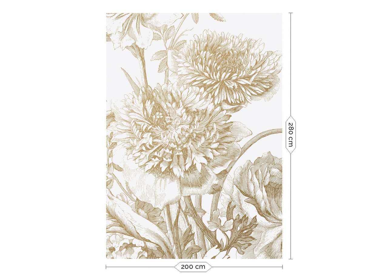 KEK Amsterdam Indgraveret blomster guld tapet MW-028 - 200x280cm KEK Amsterdam Indgraveret blomster guld tapet MW-028 - 200x280cm