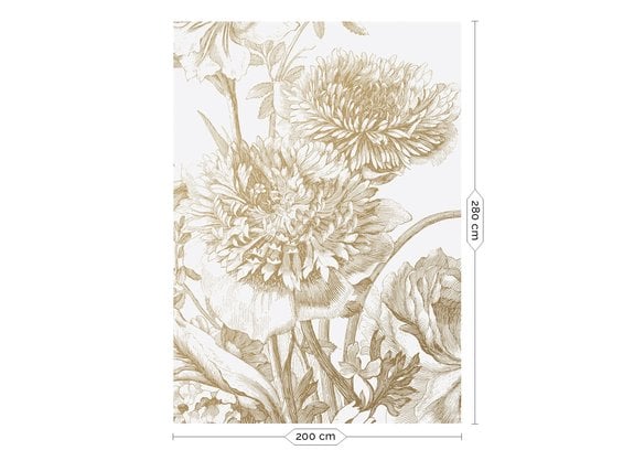 KEK Amsterdam Engraved flowers goud behang 200x280cm Living and Company