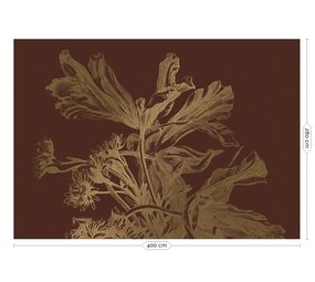 KEK Amsterdam Gravert blomster gull tapet MW-027 - 400x280cm