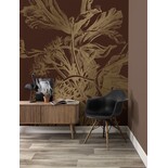 KEK Amsterdam Papel pintado flores grabado dorado MW-027 - 400x280cm