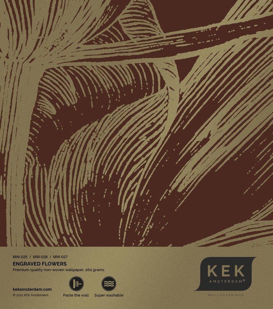 KEK Amsterdam Papel pintado flores grabado dorado MW-027 - 400x280cm