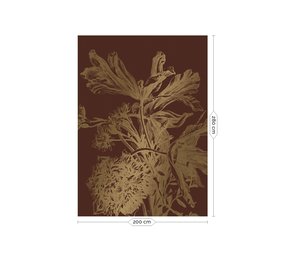 KEK Amsterdam Carta da parati dorata con fiori incisi MW-025 - 200x280cm