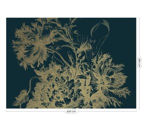 KEK Amsterdam Indgraveret blomster guld tapet MW-015 - 400x280cm KEK Amsterdam Indgraveret blomster guld tapet MW-015 - 400x280cm