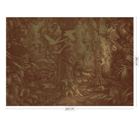 KEK Amsterdam Tropiske landskap gull tapet MW-063 - 400x280cm