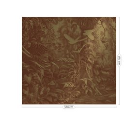 KEK Amsterdam Tropiska landskap guld tapet MW-062 - 300x280cm