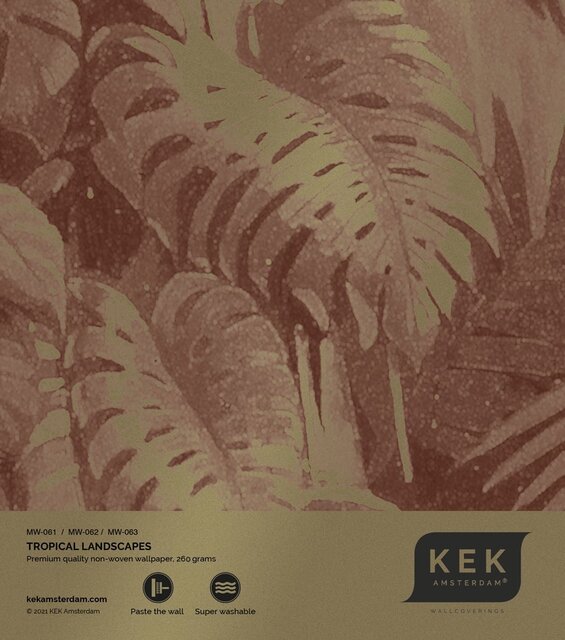 KEK Amsterdam Tropiska landskap guld tapet MW-061 - 200x280cm