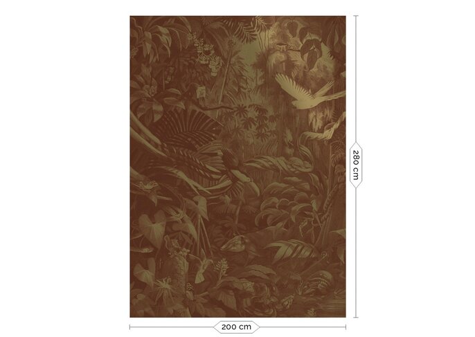 KEK Amsterdam Tropiska landskap guld tapet MW-061 - 200x280cm