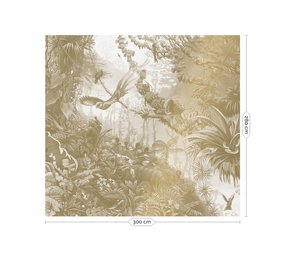 KEK Amsterdam Tropiska landskap guld tapet MW-065 - 300x280cm