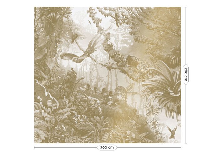 KEK Amsterdam Tropical landscapes goud behang MW-065 - 300x280cm KEK Amsterdam Tropical landscapes goud behang MW-065 - 300x280cm