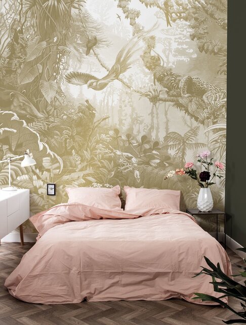 KEK Amsterdam Tropiske landskaber guld tapet MW-064 - 200x280cm