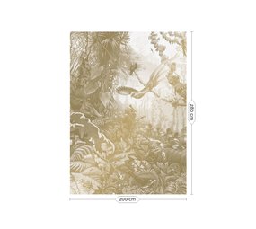 KEK Amsterdam Carta da parati dorata con paesaggi tropicali MW-064 - 200x280cm