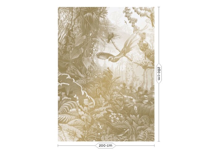 KEK Amsterdam Tropiske landskaber guld tapet MW-064 - 200x280cm