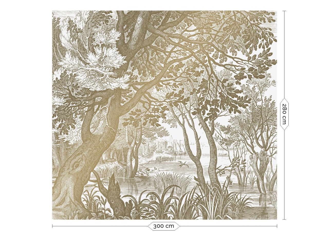 KEK Amsterdam Carta da parati dorata con paesaggi incisi MW-041 - 300x280cm KEK Amsterdam Carta da parati dorata con paesaggi incisi MW-041 - 300x280cm