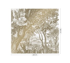 KEK Amsterdam Indgraveret landskaber guld tapet MW-041 - 300x280cm