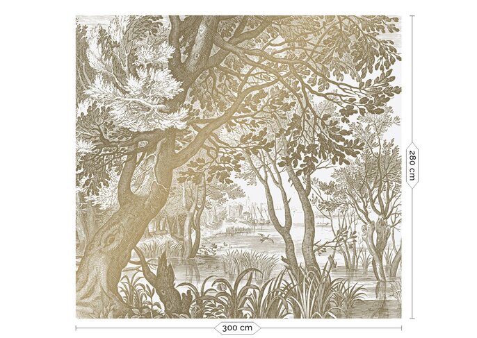 KEK Amsterdam Engraved landscapes goud behang MW-041 - 300x280cm KEK Amsterdam Engraved landscapes goud behang MW-041 - 300x280cm