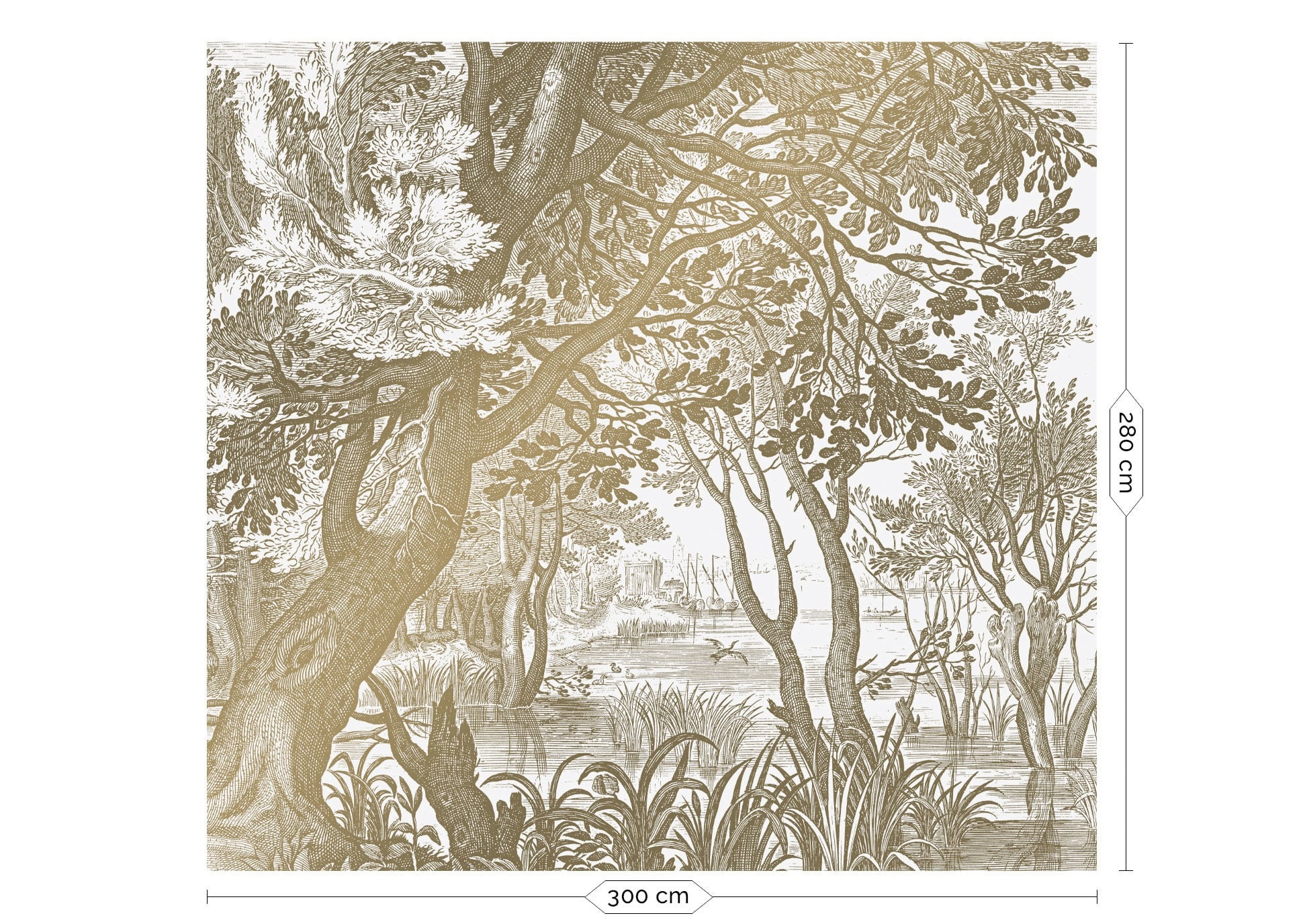 KEK Amsterdam Papier peint paysages or gravé MW-041 - 300x280cm