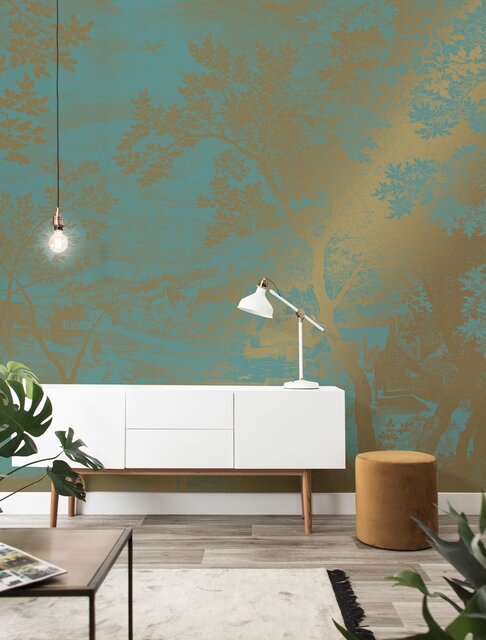KEK Amsterdam Papier peint paysages or gravés MW-036 - 400x280cm