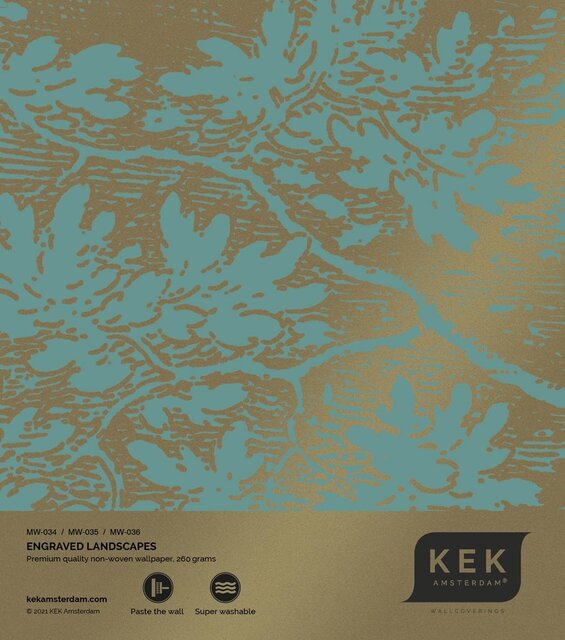 KEK Amsterdam Indgraveret landskaber guld tapet MW-036 - 400x280cm