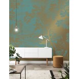 KEK Amsterdam Papel pintado dorado paisajes grabados MW-035 - 300x280cm