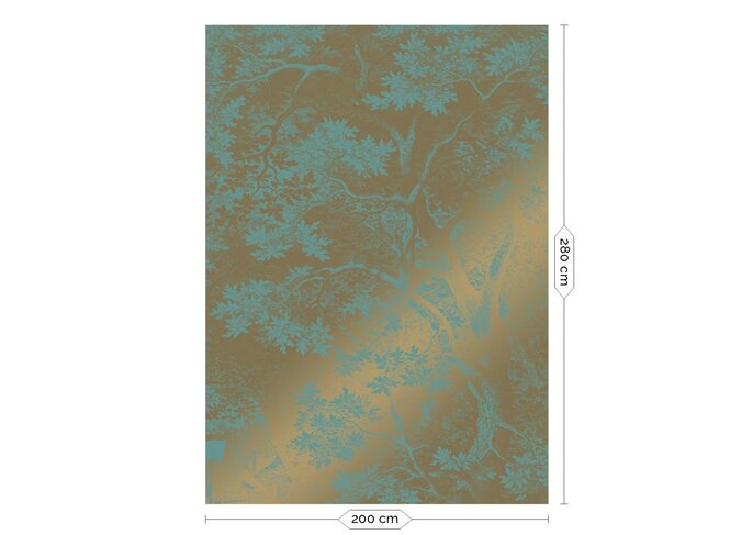 KEK Amsterdam Indgraveret landskaber guld tapet MW-034 - 200x280cm