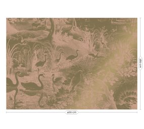 KEK Amsterdam Indgraveret landskaber guld tapet MW-039 - 400x280cm