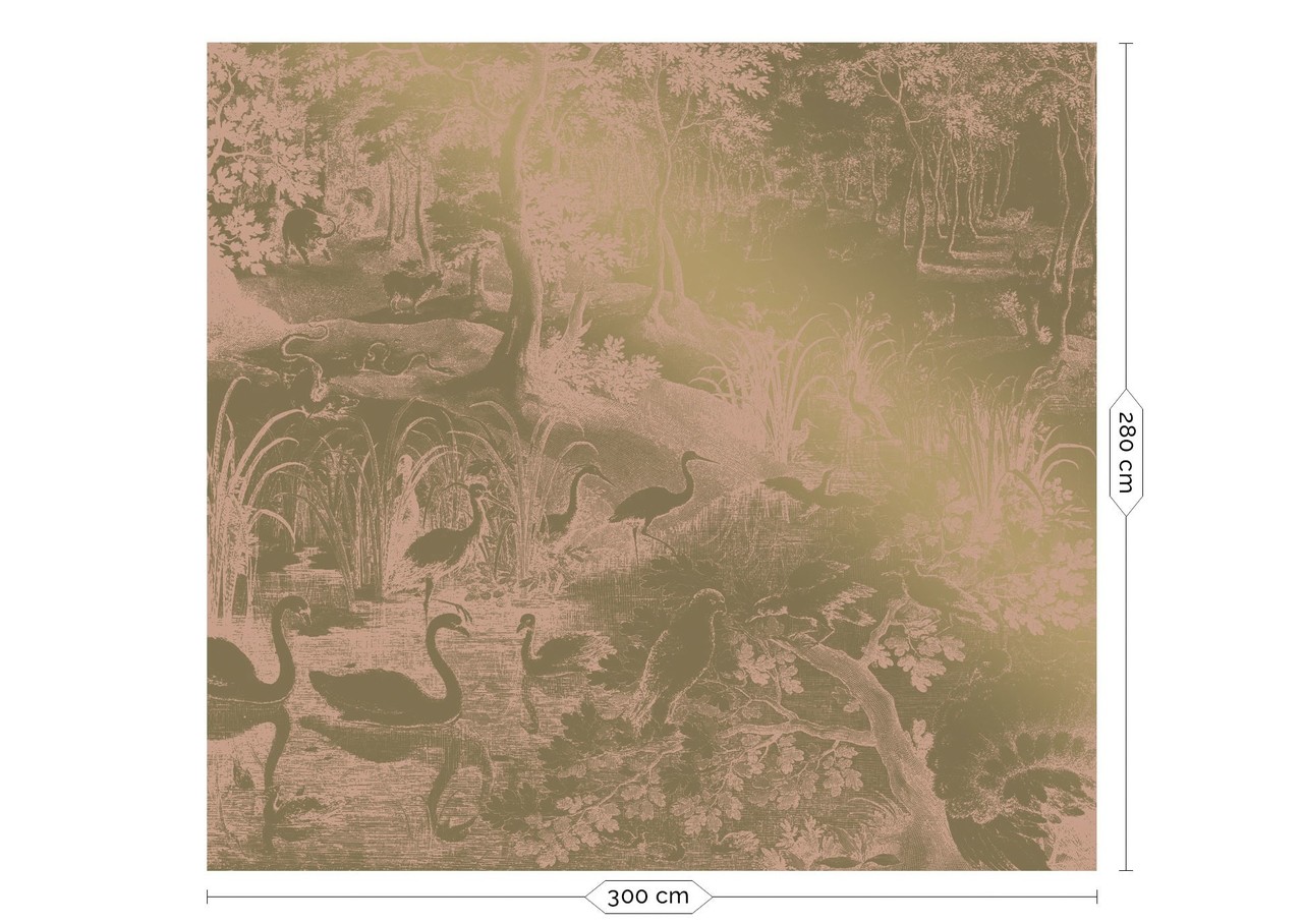 KEK Amsterdam Engraved landscapes goud behang MW-038 - 300x280cm KEK Amsterdam Engraved landscapes goud behang MW-038 - 300x280cm