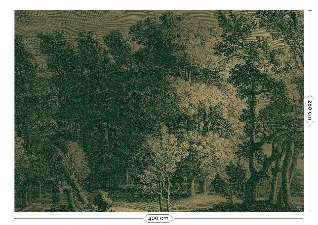 KEK Amsterdam Engraved landscapes goud behang MW-033 - 400x280cm