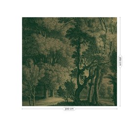 KEK Amsterdam Carta da parati dorata con paesaggi incisi MW-032 - 300x280cm