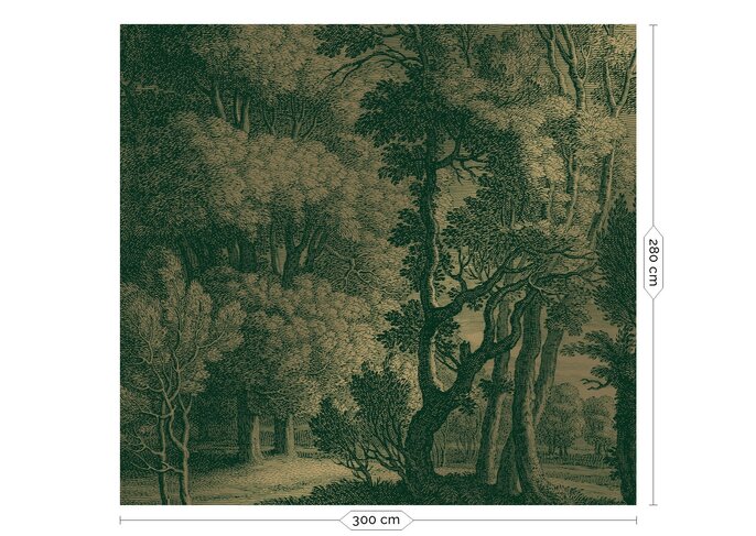 KEK Amsterdam Engraved landscapes goud behang MW-032 - 300x280cm