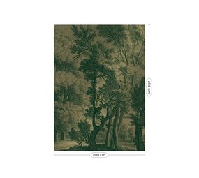 KEK Amsterdam Graverad landskap guld tapet MW-031 - 200x280cm