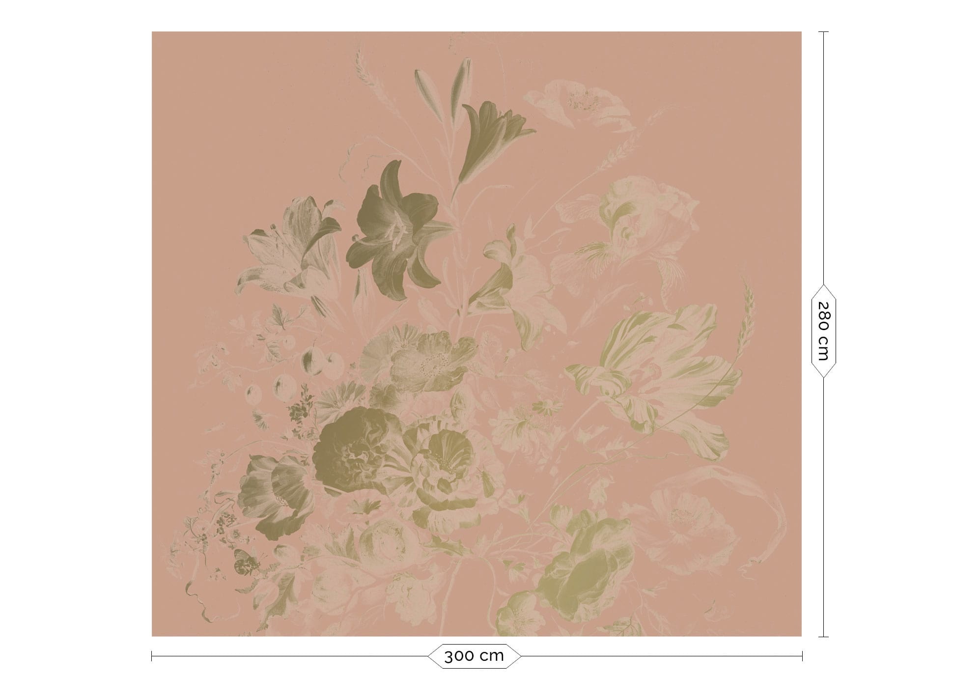 KEK Amsterdam Papier peint fleurs d'âge d'or MW-047 - 300x280cm