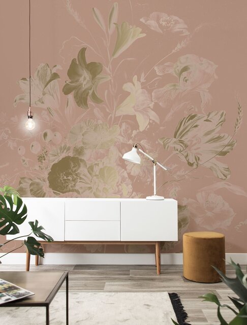 KEK Amsterdam Golden age flowers goud behang MW-046 - 200x280cm