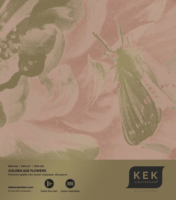 KEK Amsterdam Guldåldersblommor guldtapet MW-046 - 200x280cm