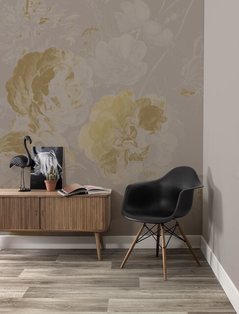 KEK Amsterdam Guldalder blomster guld tapet MW-045 - 400x280cm