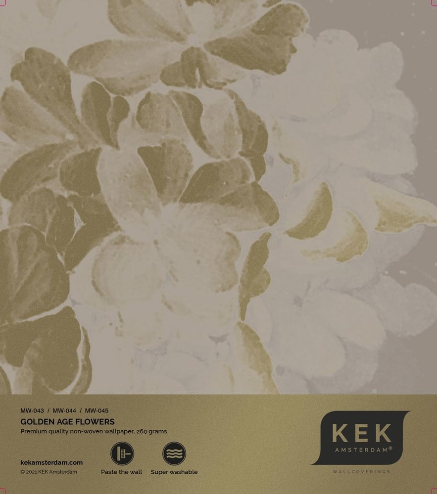KEK Amsterdam Papel pintado dorado flores edad dorada MW-045 - 400x280cm