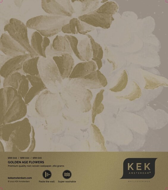KEK Amsterdam Goldenes Zeitalter Blumen Goldtapete MW-044 - 300x280cm