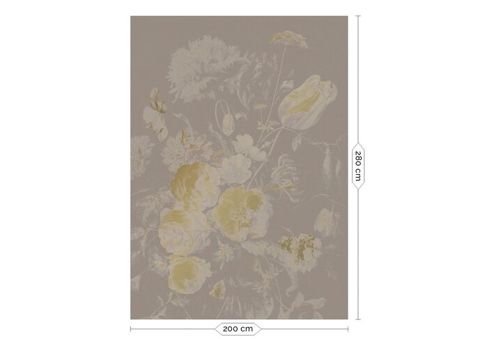 KEK Amsterdam Golden age flowers gold wallpaper MW-043 - 200x280cm KEK Amsterdam Golden age flowers gold wallpaper MW-043 - 200x280cm