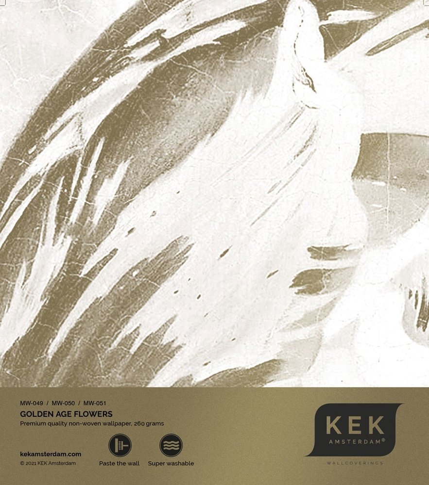 KEK Amsterdam Papel pintado dorado flores edad dorada MW-051 - 400x280cm
