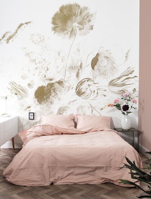 KEK Amsterdam Golden age flowers goud behang MW-050 - 300x280cm