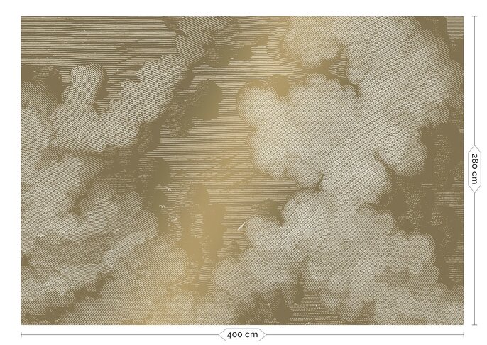 KEK Amsterdam Engraved clouds goud behang MW-012- 400x280cm