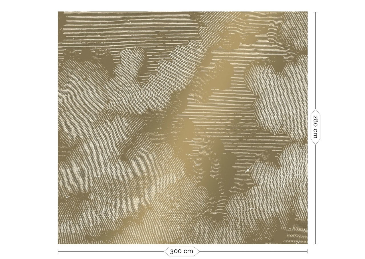 KEK Amsterdam Engraved clouds goud behang MW-011- 300x280cm KEK Amsterdam Engraved clouds goud behang MW-011- 300x280cm