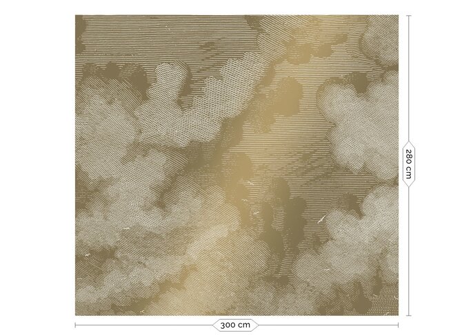 KEK Amsterdam Graverad moln guld tapet MW-011- 300x280cm