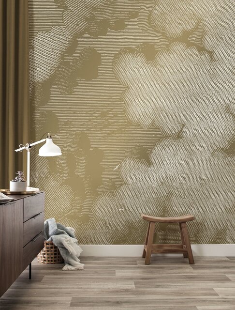 KEK Amsterdam Graverad moln guld tapet MW-010- 200x280cm