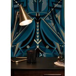KEK Amsterdam Papel tapiz art deco dorado animaux grasshopper - azul