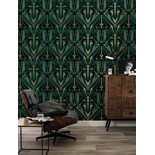 KEK Amsterdam Art deco guldtapet animaux gräshoppa - grön KEK Amsterdam Art deco guldtapet animaux gräshoppa - grön