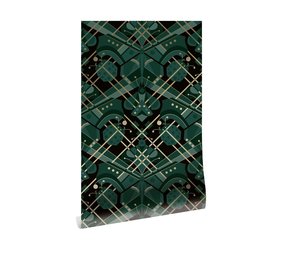 KEK Amsterdam Art deco gold wallpaper animaux butterfly - green KEK Amsterdam Art deco gold wallpaper animaux butterfly - green