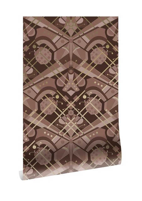 KEK Amsterdam Art deco goud behang animaux butterfly - taupe