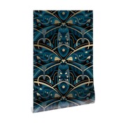 KEK Amsterdam Art deco guldtapet animaux skalbagge - blå KEK Amsterdam Art deco guldtapet animaux skalbagge - blå