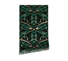 KEK Amsterdam Art deco gold wallpaper animaux beetle - green KEK Amsterdam Art deco gold wallpaper animaux beetle - green
